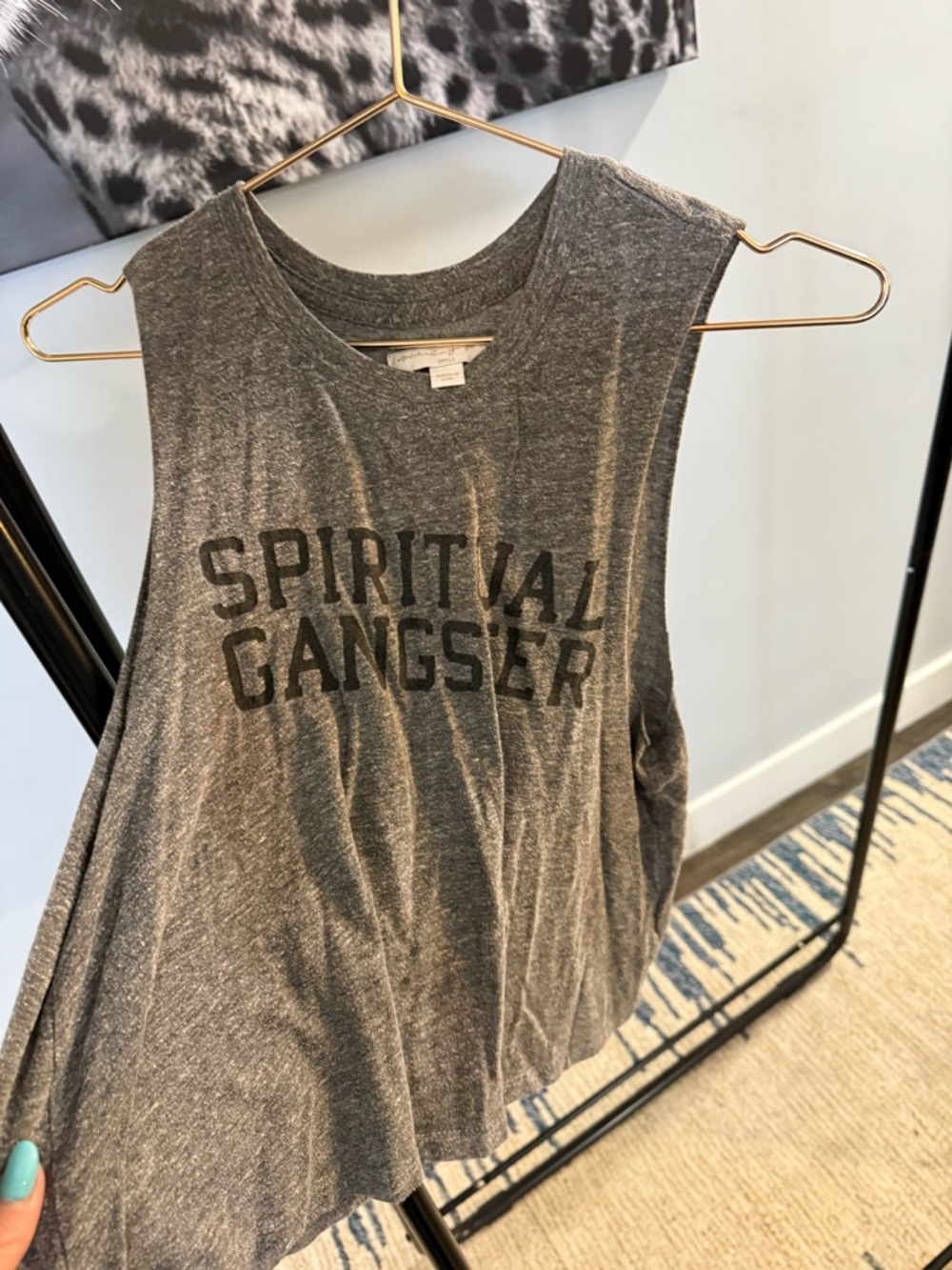 Spiritual Gangster Charcoal Gray Muscle Tee with Logo